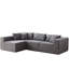 Canapé modulaire en velours côtelé gris, modulaire en forme de L, 4 pièces, pour les salons, la chambre à coucher,-344076436
