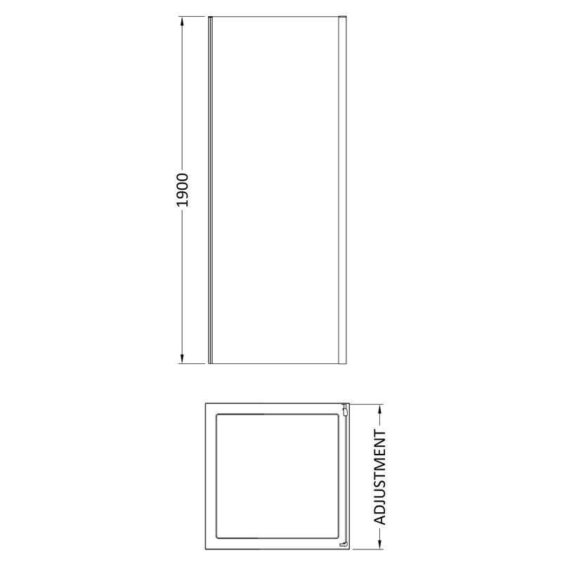 Rene 1900 x 1000mm Side Panel, Chrome