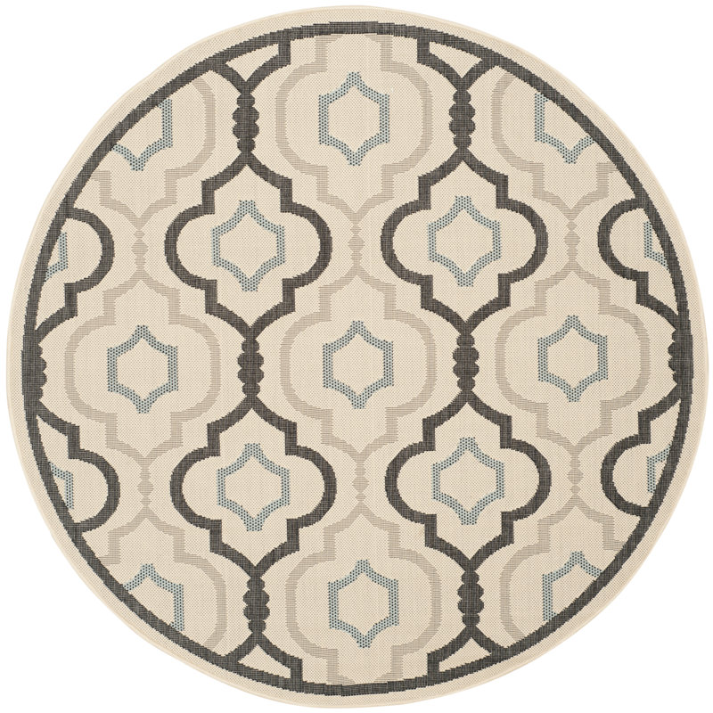 Herefordshire Performance Geometric Indoor/Outdoor Area Rug, Round 7'1"