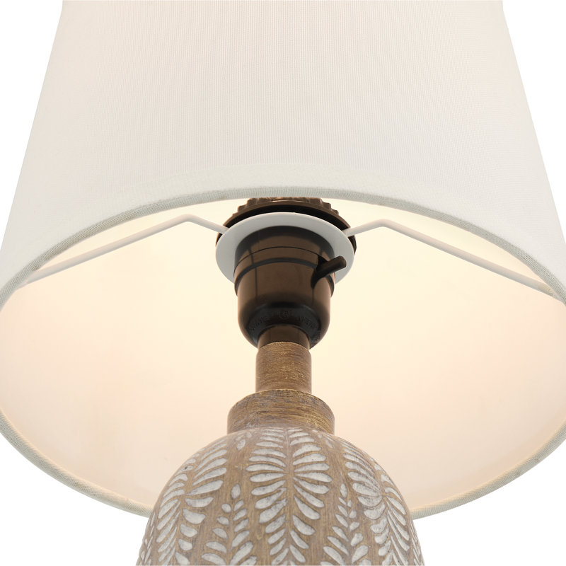 Lampe de table en céramique Cheria, Couleur du bois