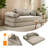 Boneless Modern Convertible Sleeper Sofa Stackable Corduroy Sofa Bed-1542392360