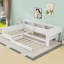 Lit plateforme simple en bois avec tablettes, tiroir, lit gigogne et station de charge-1779440699