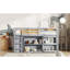 Lit mezzanine simple en bois d'hévéa avec rangement et espace de travail bien pensés, bureau gris bien conçu-1633302819