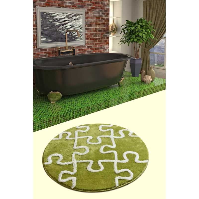 Tapis de bain luxueux en acrylique, antibactérien et antidérapant, 35,4 po de diamètre | 100% acrylique, hauteur des poils: 0,7 à 1,2 po | Lavable à la machine à 86 ° F, conception douce et durable pour la sécurité et le confort de la salle de bain
