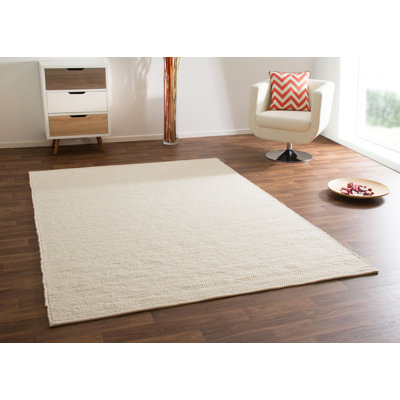 Blaisdell Handwoven Flatweave Wool Cream Rug