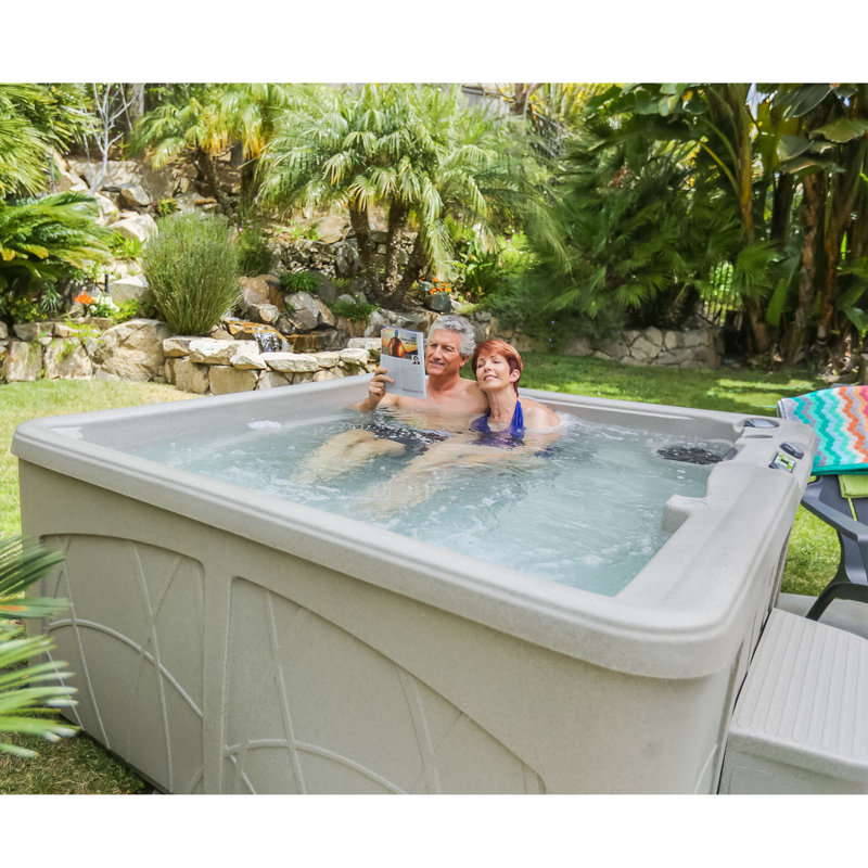 Sandstone 5-Person 28-Jet Plug and Play Spa with Ozonator