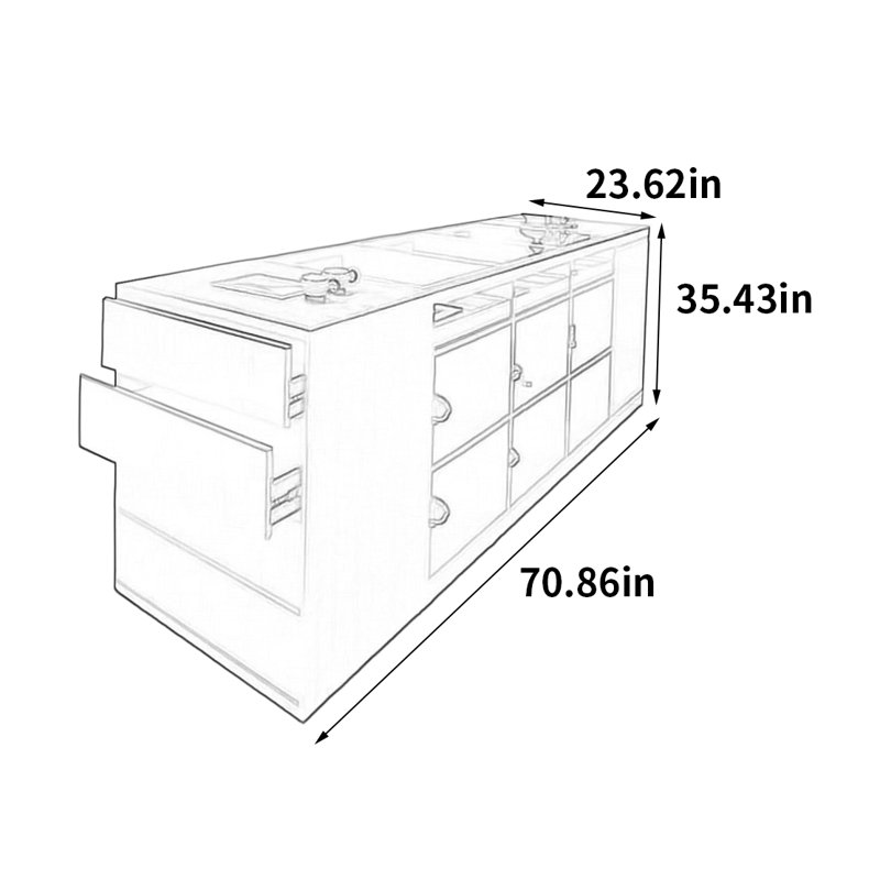 Vitrine Fashion, H 35,43 po x l 70,86 po x P 23,62 po