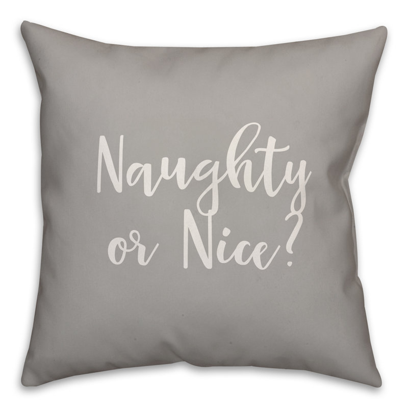  Coussin Naughty or Nice, Gris, Coussin décoratif