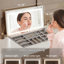 Meuble-lavabo extensible 47,24 "à 89,76" blanc crème avec rangement à 8 tiroirs, présentoir en verre et organisateur de bijoux, miroir de maquillage à 3 couleurs réglable