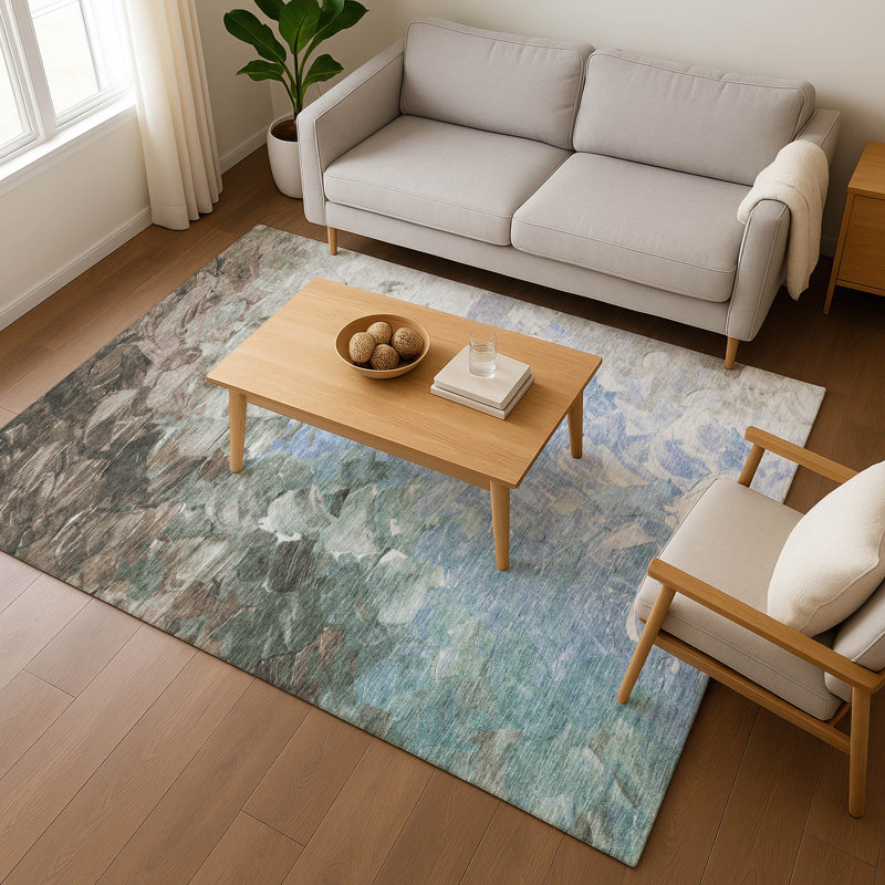 Tapis abstrait lavable à la machine Premium Slesnick AMF1674, Rectangle 2 pi 6 po x 3 pi 10 po