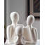 Ensemble de figurines de famille en céramique blanche, sculpture minimaliste abstraite, ensemble de 4 pièces, statue d'art moderne