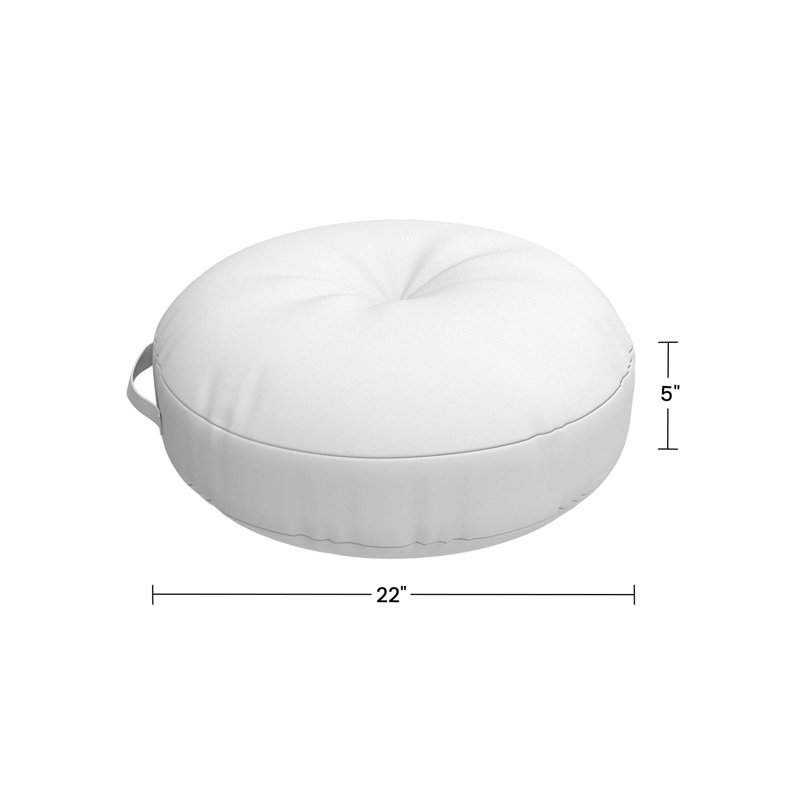 Housse de coussin circulaire avec insert Sunbrella, Cabana Regatta rayé, Circulaire 22 po