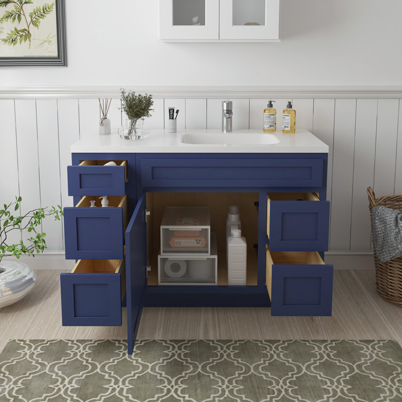 Base de meuble-lavabo simple 48 po seulement, Bleu