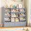 Organisateur multifonctionnel pour enfants: l 55 po x H 48 po: bibliothèque de jouets à 4 tiroirs et bibliothèque avec 6 bacs amovibles-449198920