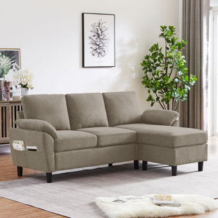 BSHTI 72 inch L-Shape Sectional Sofa, Left Hand Facing Couch with