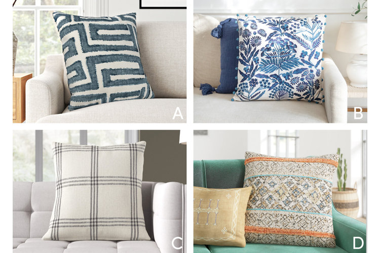 Modern, traditional, farmhouse, and boho throw pillows.