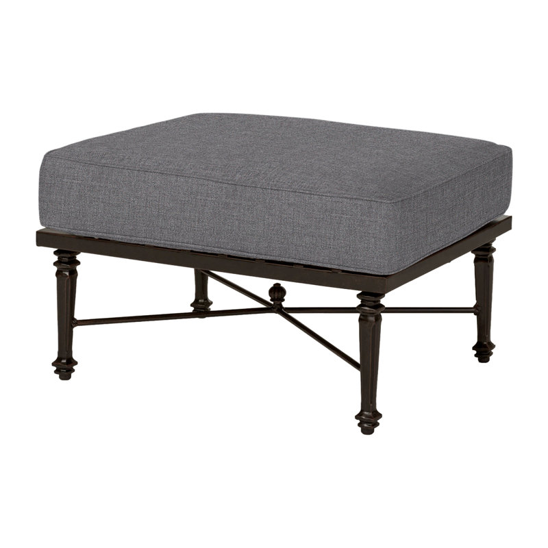 Grand Terrace Outdoor Ottoman, Cast Slate Sunbrella® Plainweave, Vintage