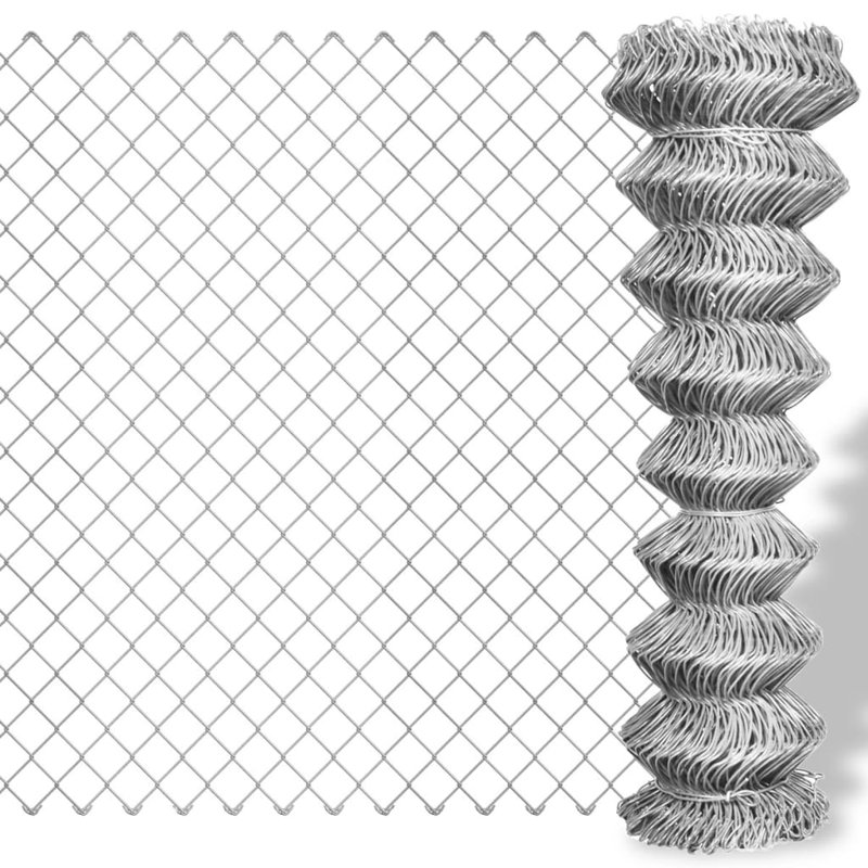 Panneau de clôture en acier vidaXL, Argent argent, H 49,2 po x l 590,6 po