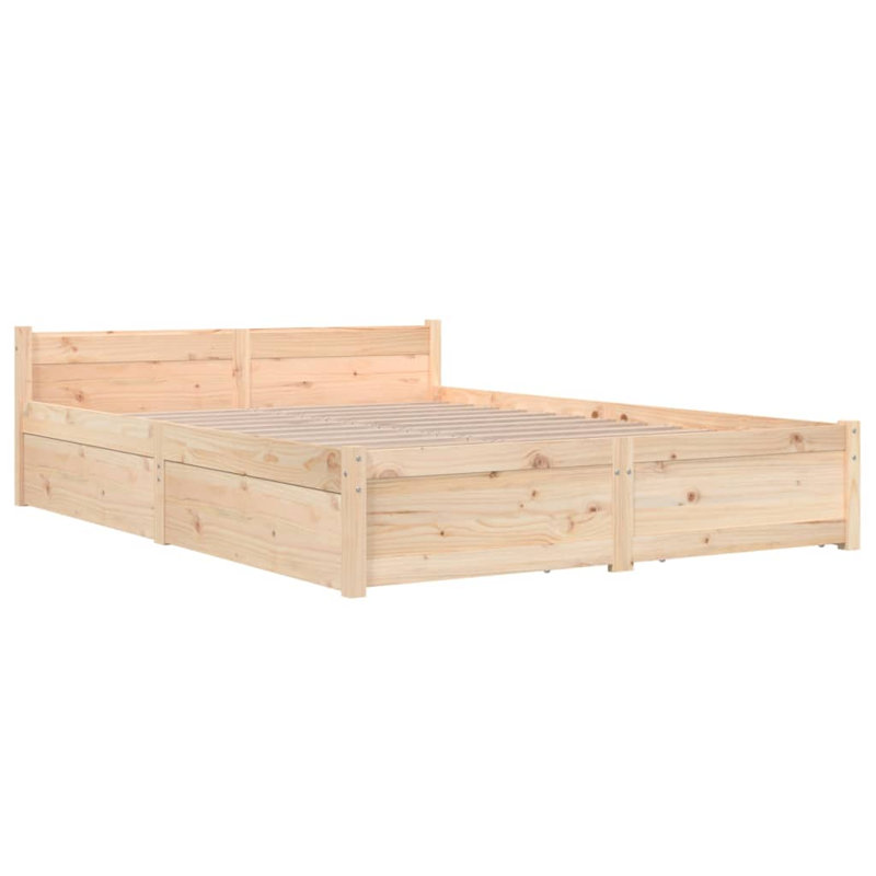 Bed Frame with Drawers, 120 x 200 cm, Brown