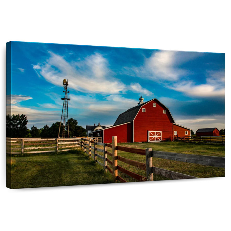 Lilie Windmill By The Farmhouse, 16" H x 24" W