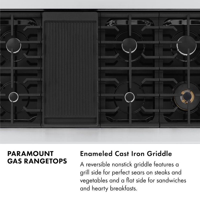 ZLINE 48 in. Paramount Gas Rangetop with 8 Burners and Porcelain Cooktop in Stainless Steel
