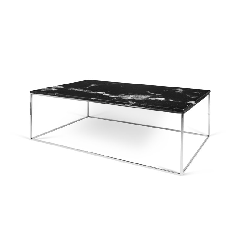 Tonya Frame Coffee Table, Chrome, Black