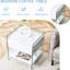 Table de chevet blanche et en verre, rangement de tiroir, rangement transparent Design 1 pour la maison