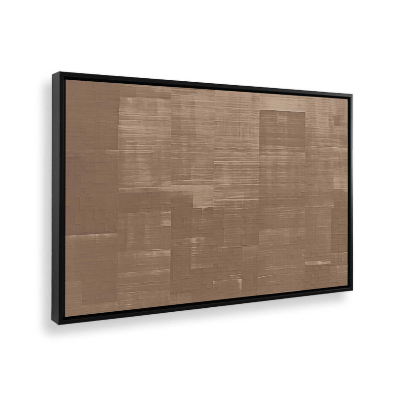 «Sienna Squares II», reproduction sur toile, H 12,75 po x l 18,75 po x P 1,75 po, Cadre flottant noir satiné