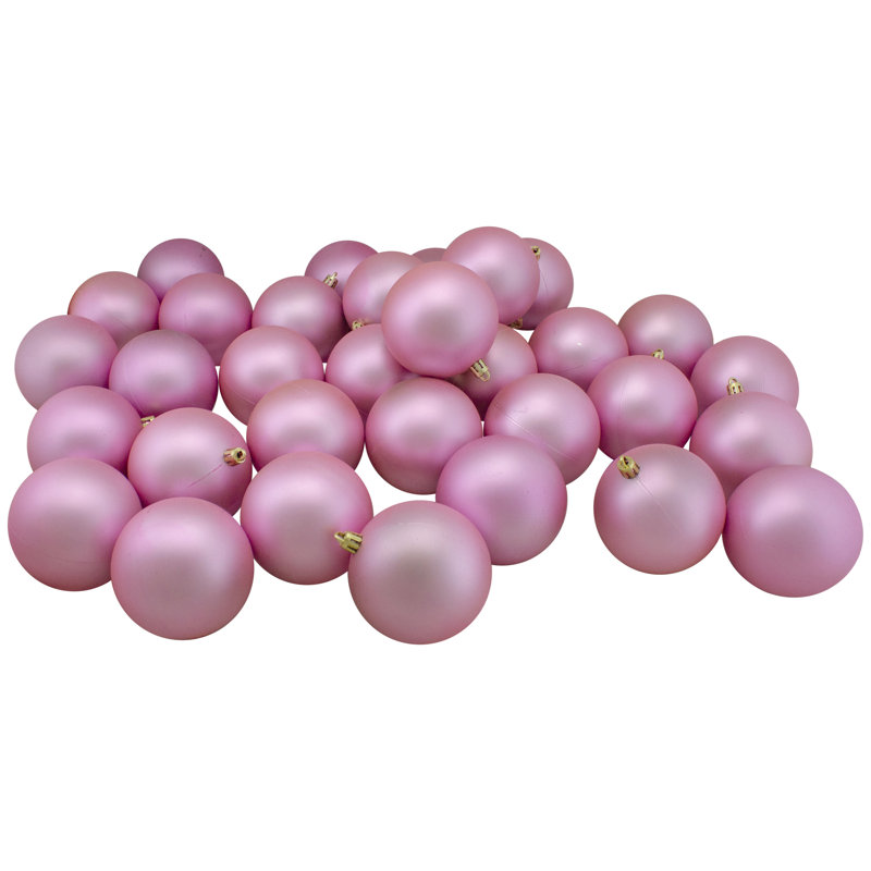 Boules de Noël incassables mates 3,25 po (80 mm), Rose bonbon
