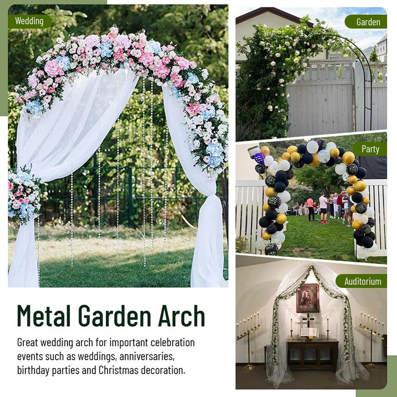 2 pièces arche de jardin en métal vert 7,9 pi