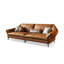 Canapé modulaire orange en cuir véritable-729143396