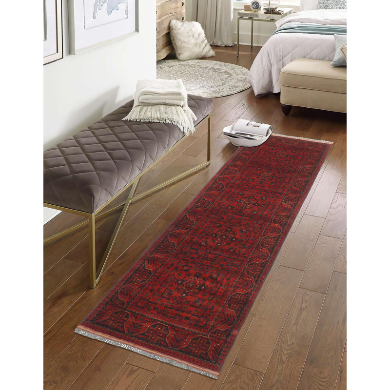 Tapis de couloir intérieur en laine noué à la main 2 pi 6 po x 9 pi 5 po Madonia