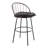 Riley Claire 30" Farmhouse Fixed-Height Barstool With Swivel In Black Metal, Bronze Metal, Dark Walnut Wood And Brown Faux Leather With Round Black Metal Footrest By Lumisource - Set Of 2-1366076323-1366076320