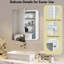 Medicine Cabinet With Mirror Door & Removable Shelves, Rectangular Beveled Edge Frame, No Assembly（White）-2146422324