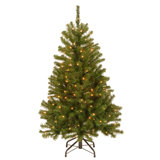 North Valley 72" Green Spruce Artificial Christmas Tree with 400 White Clear Lights with Tree Stand