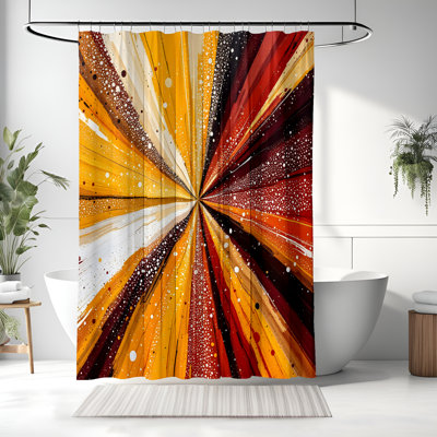 Rideau de douche avec tapis de bain