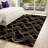 Abstract Wave Geometric Area Rug, Black Gold Modern Pattern, Machine Washable Non Slip, Indoor Decor for Living Room Bedroom Entryway Front Door Kitchen Balcony Apartment Cozy Home-129036995