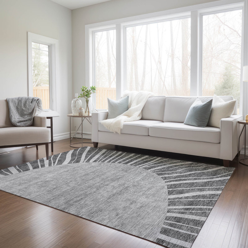 Washable Abstract Indoor / Outdoor Rug, Rectangle 2'6" x 3'10"