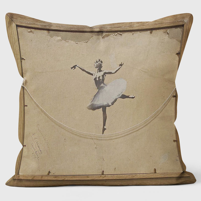 Ballerina Banksy Inspired - Graffiti Art Cushion