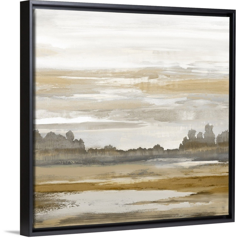 Reproduction d’art sur toile, "Landscape abstract" par David Moore, Cadre noir, H 18 po x l 18 po x P 1,75 po