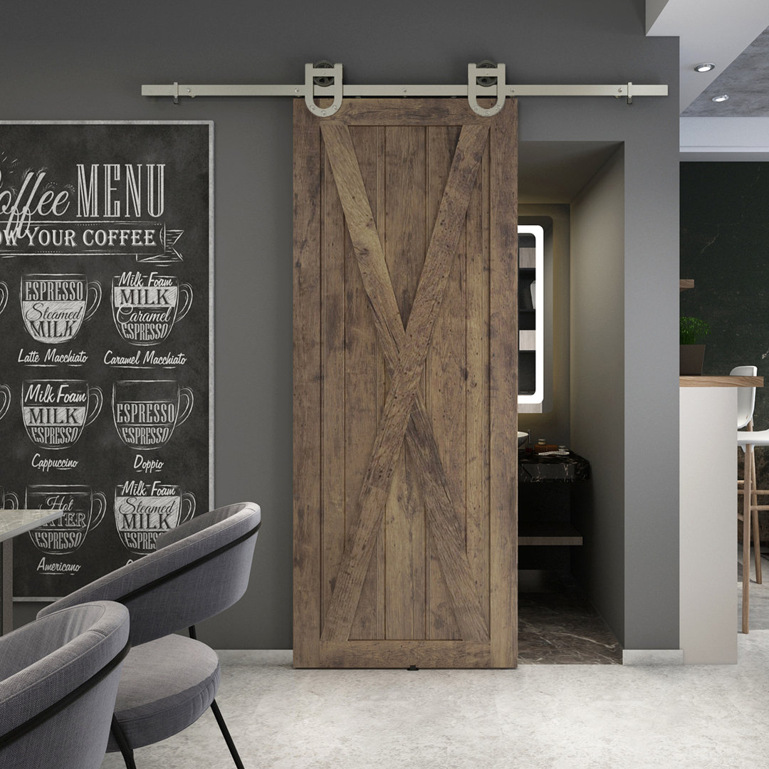 Paneled Wood Unfinished Station Barn Door without Installation Hardware Kit Renin Door 