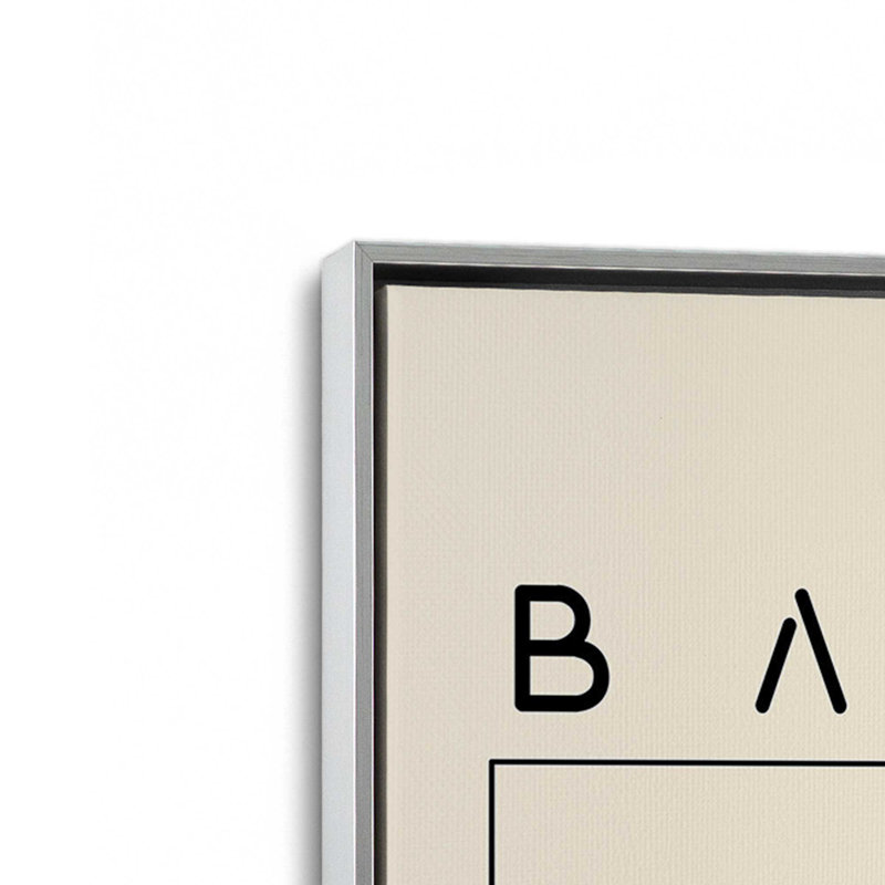 Toile roulée Bauhaus, Cadre flottant en chrome poli, H 36,75 po x l 24,75 po x P 1,75 po