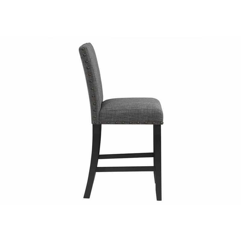 2PC Modern Charming Bar Stool Set,Casual Dining Side Chair with Exquisite Detailing for Stylish Seating, Grey