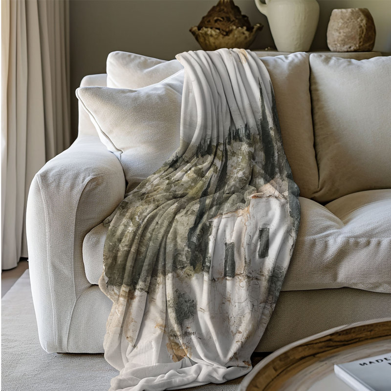 Rustic Olive Melody - Couverture Sherpa Premium, Lit simple