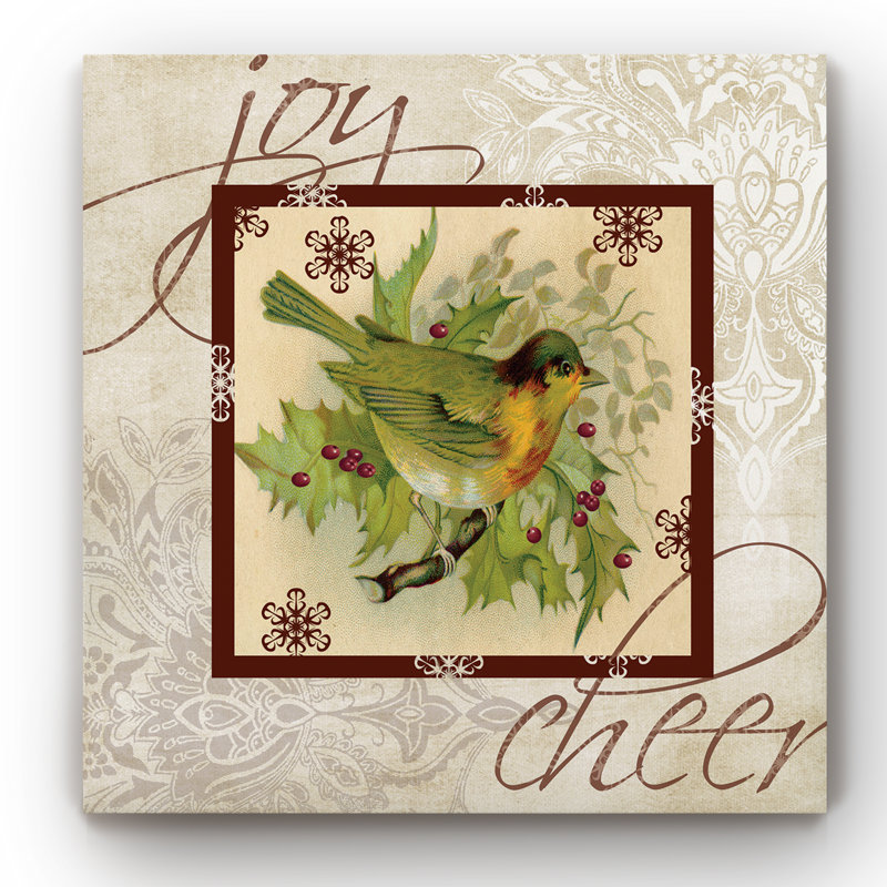 « christmas oiseau », impression sur toile tendue, H 32 po x l 32 po x P 1 po