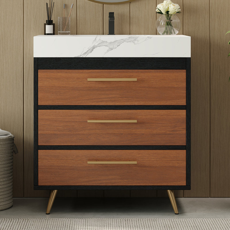 Meuble-lavabo en métal peu encombrant pour salles de bain modernes