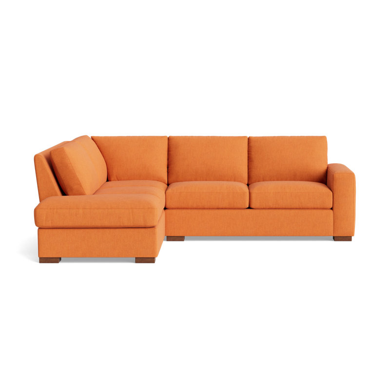 Couch Potato Sectional, Performance Weave - Carrot, Left Hand Facing