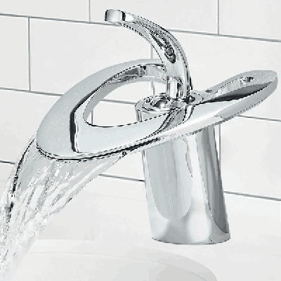 Chrome Bathroom Sink Faucet Single Handle 1 Hole Vanity Mixer Waterfall Faucets
