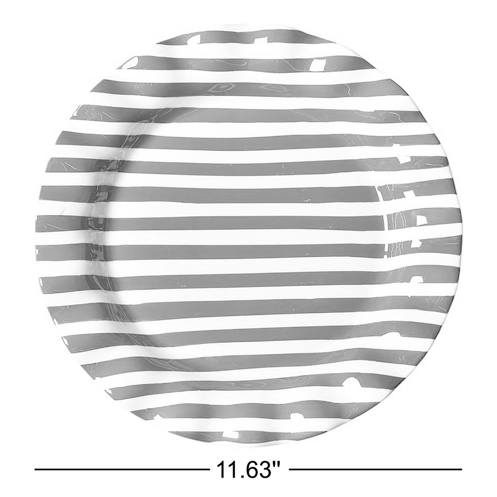 Red Stripe Drop Ruffle Dinner Plate