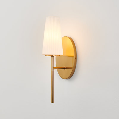 1- Light Frosted White Glass Wall Sconce
